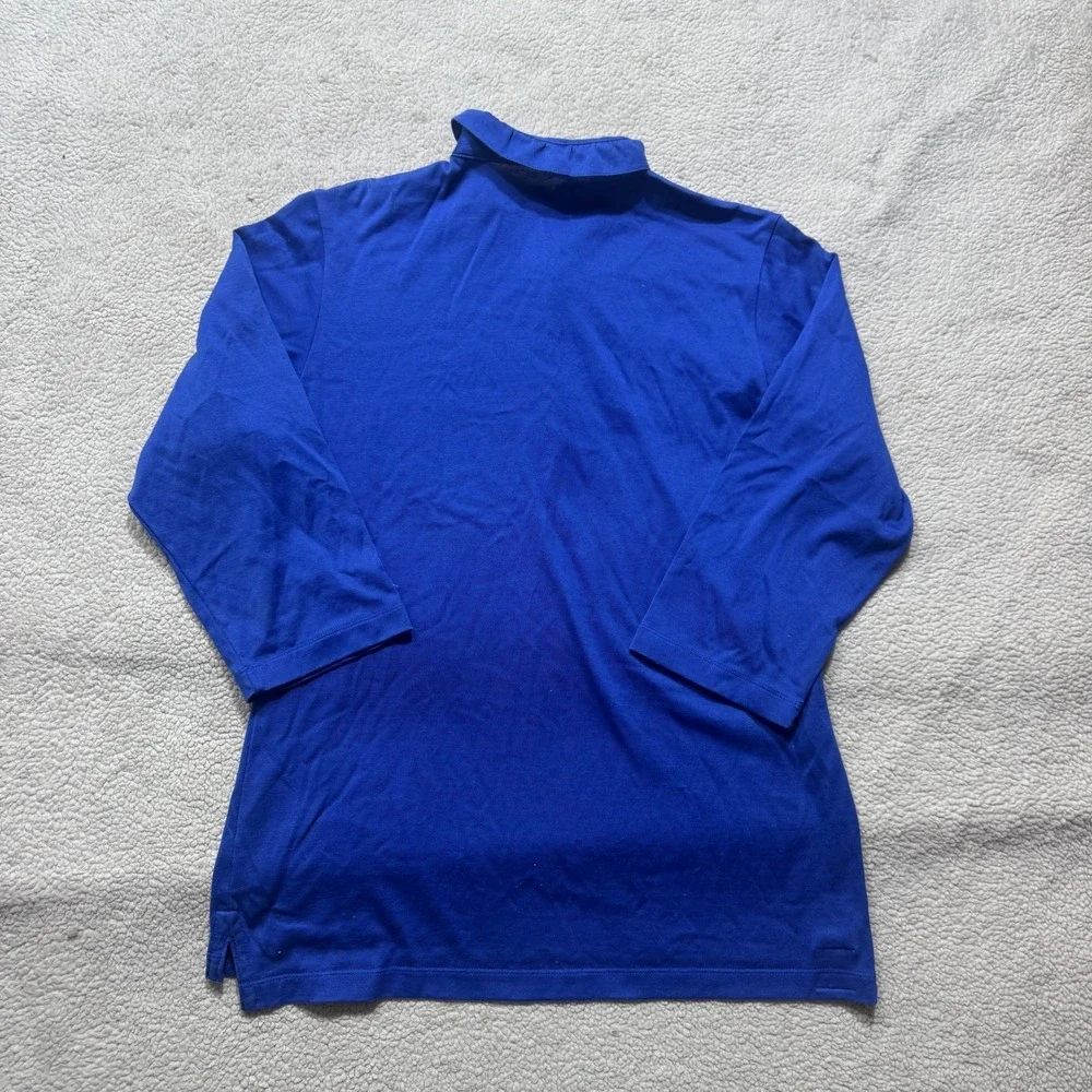 Peter Millar Pullover Shirt Mens Medium Blue Mock Neck Long Sleeve Golf Casual